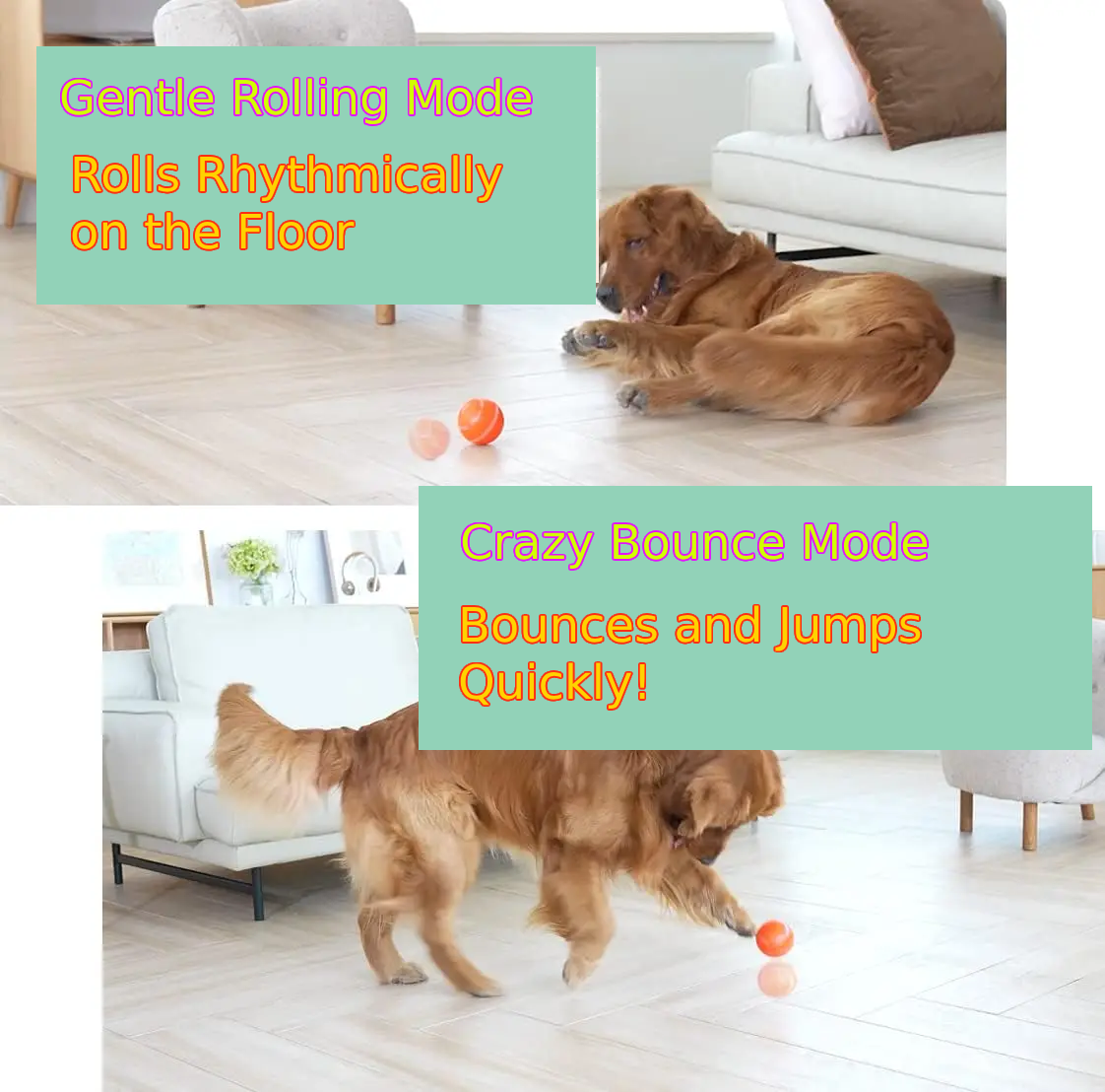 1. Interactive Dog Ball Toy - Automatic Pet Ball for Dogs - Automatic Ball with USB Charging & LED Lights