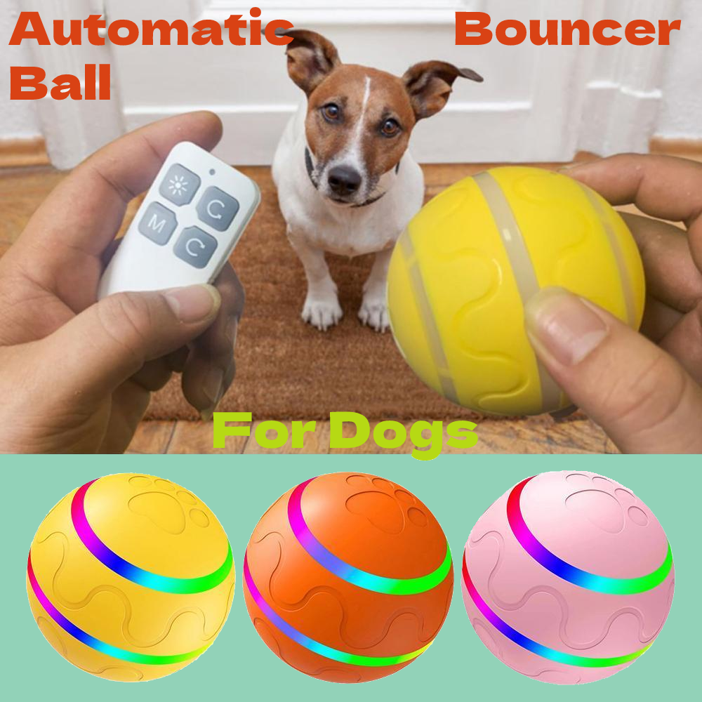 Interactive Dog Ball Toy - Automatic Pet Ball for Dogs - Automatic Ball with USB Charging & LED Lights Active Rolling for