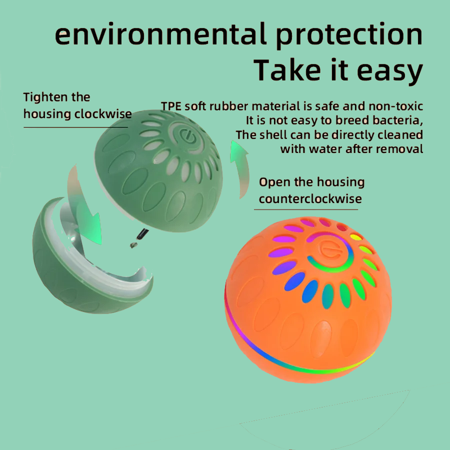 5. USB Automatic Moving Bouncing Ball for Puppy to Large Dog (Cats too!)