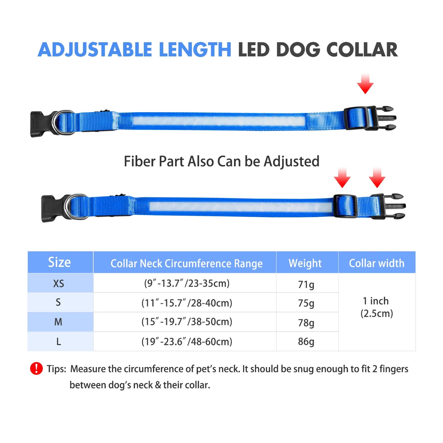 3. MASBRILL Dog Collar Luminous Pet Supplies Dog Collar Waterpoof Safety Collars