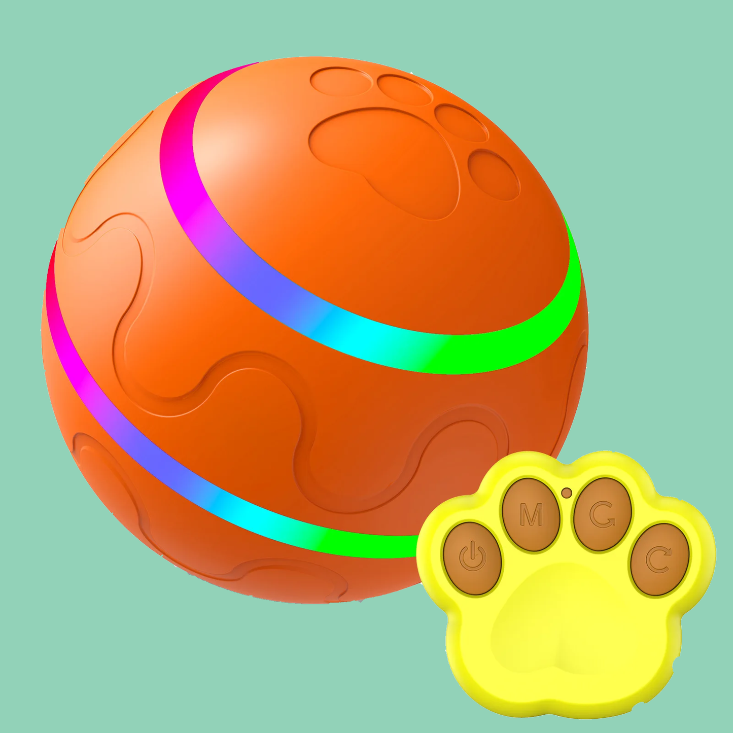 Interactive Dog Ball Toy - Automatic Pet Ball for Dogs - Automatic Ball with USB Charging & LED Lights Active Rolling for