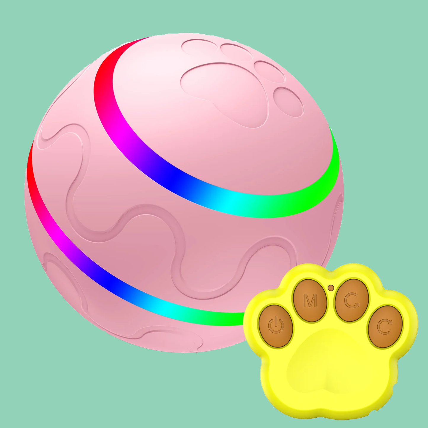 Interactive Dog Ball Toy - Automatic Pet Ball for Dogs - Automatic Ball with USB Charging & LED Lights Active Rolling for