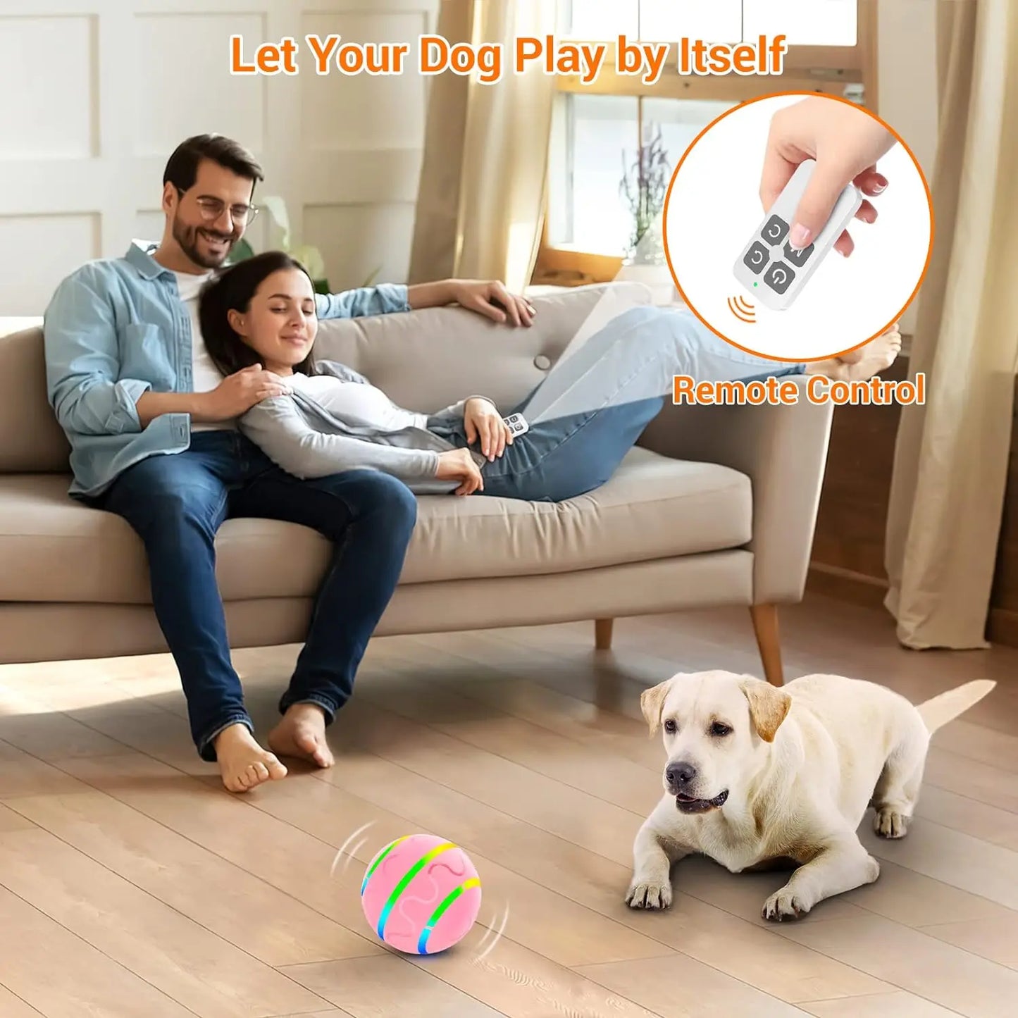 Remote Control Dog Balls, Peppy Pet Ball for Dogs, Aggressive Chewers Toy, Automatic Interactive Rolling & Shaking Gifts for Dog