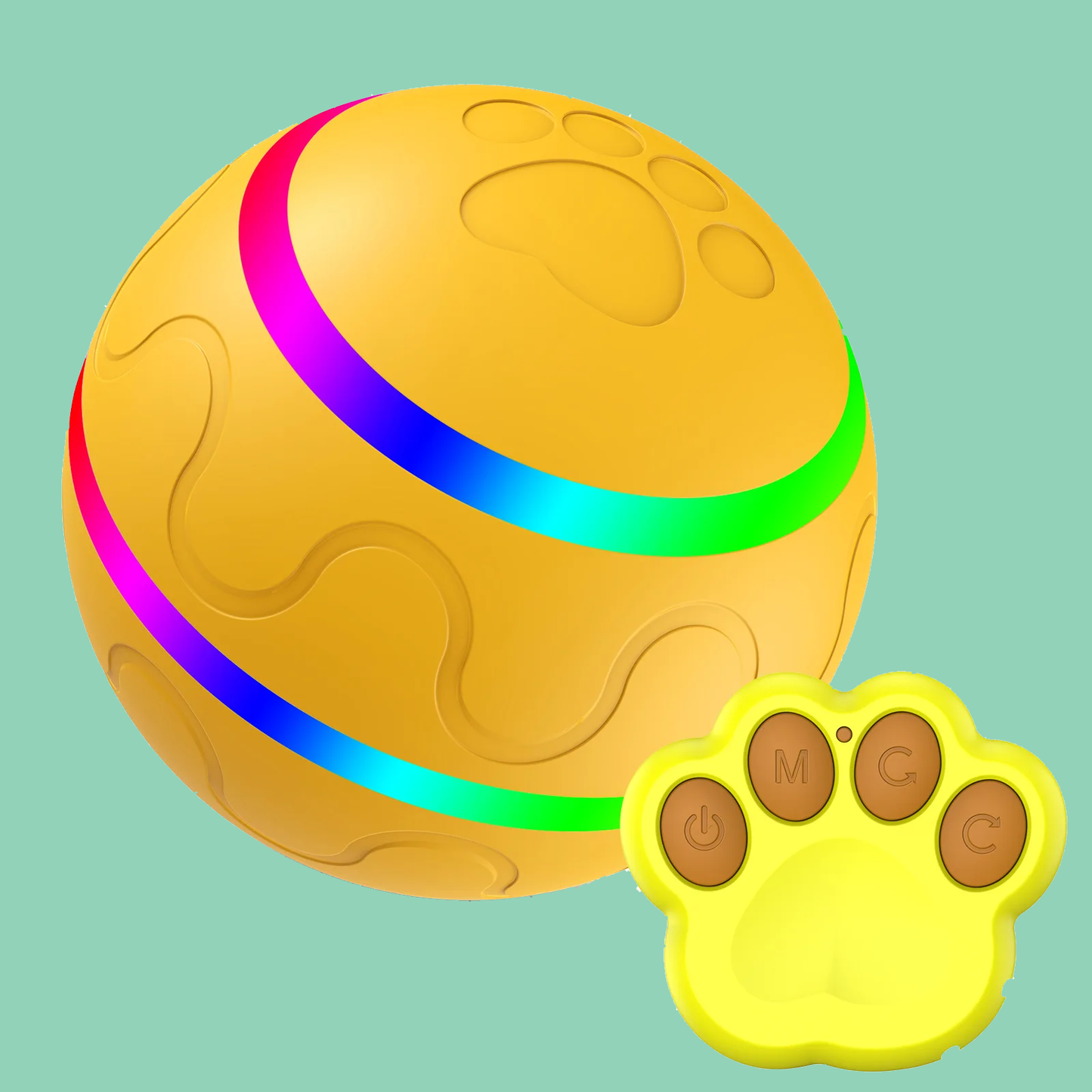 Interactive Dog Ball Toy - Automatic Pet Ball for Dogs - Automatic Ball with USB Charging & LED Lights Active Rolling for